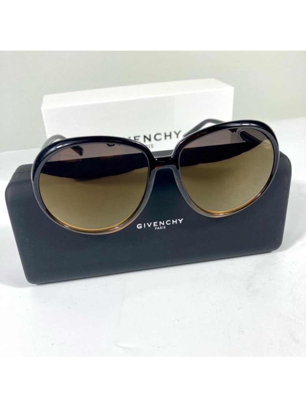 Givenchy GV 7180/S GLNJL Brown Yellow Sunglasses Gradient 61mm Round Oval Flash